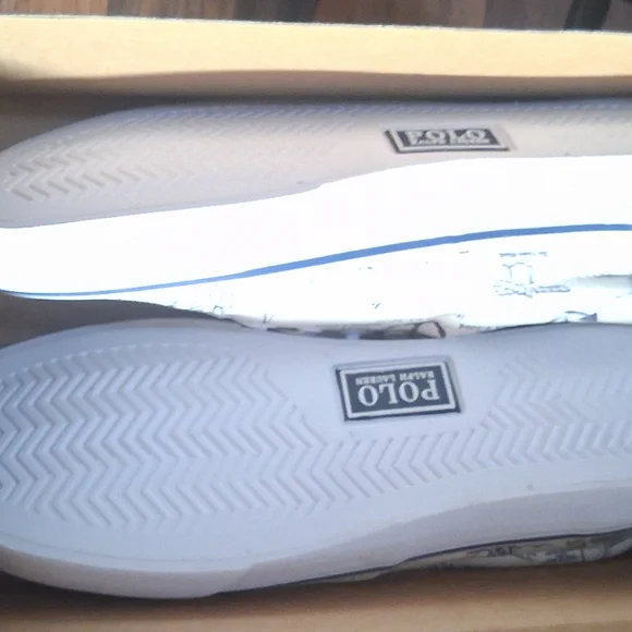 POLO RALPH LAUREN KEATON ON THE TACK PRINTED CANVAS SNEAKERS. NEW 9.5 - Picture 4 of 8